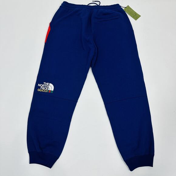Gucci x The North Face XL Blue Red Paneled Lounge Sweatpants Jogger NWT $1380 - Picture 7 of 11